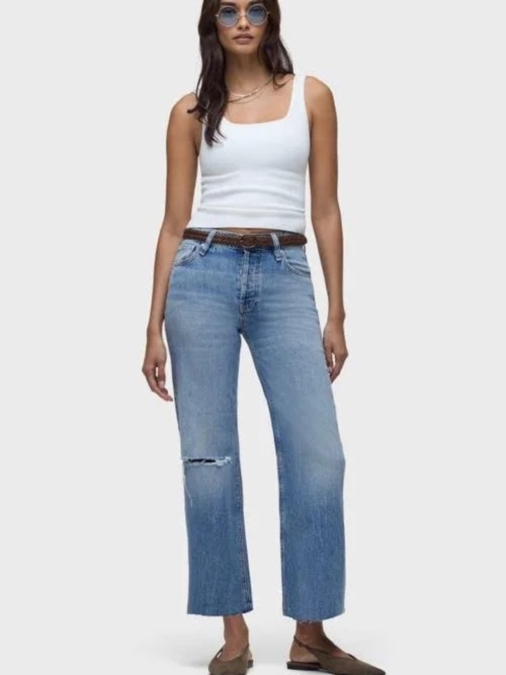 Hudson Rosie Jeans Light Wash Distressed Raw Hem Size 26